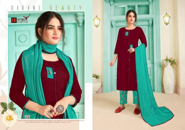 12 Angel Ishita 2-Rayon-Kurti-With-Bottom-And-Dupatta